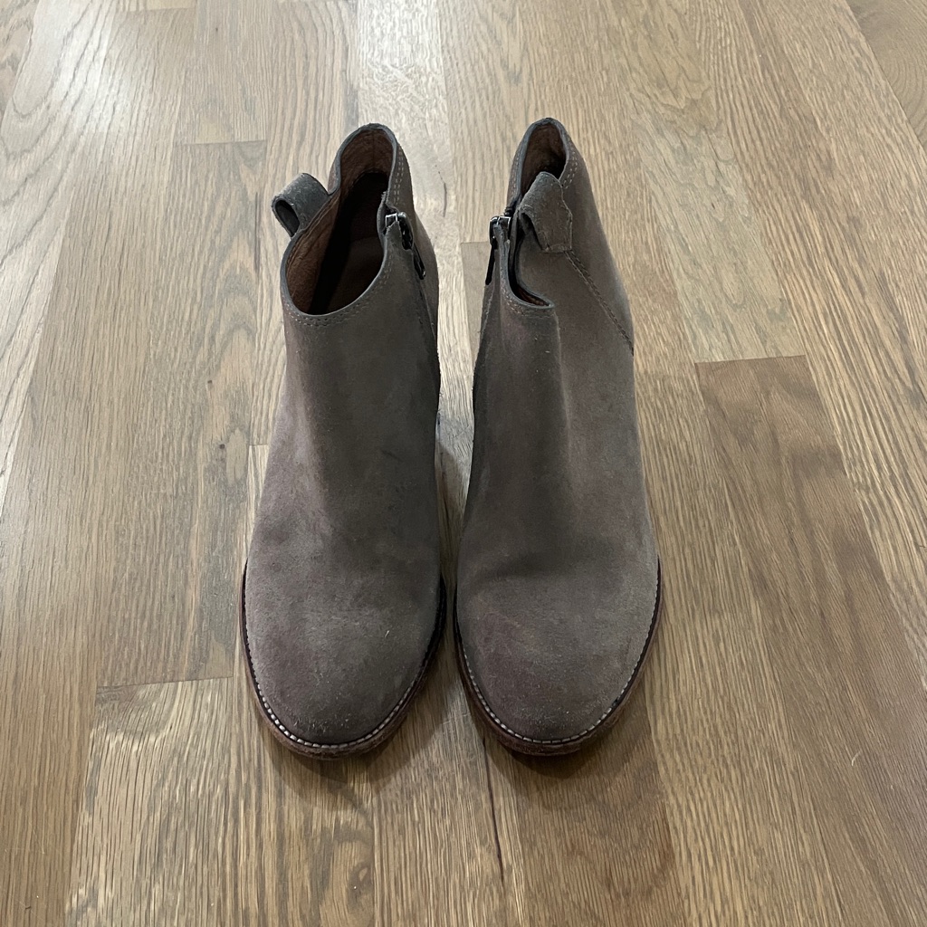 Madewell Women’s Gray Genuine Leather Business Casual Healed Ankle Boots